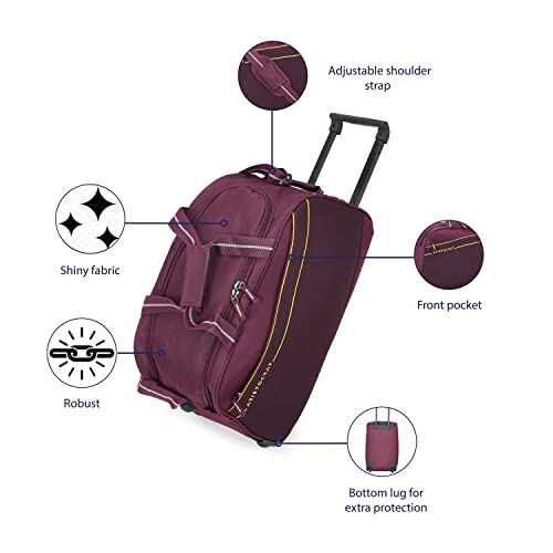 Aristocrat Polyester Solid Pattern Delta Dft 52 Hardshell Inlineskatewheel Suitcase/Trolley Bag