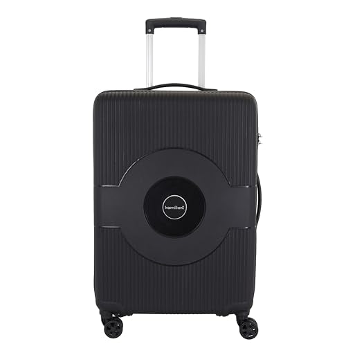 Kamiliant Polypropylene KAM Hard Shell Wheels Double Spinner Suitcase Might DW SP6 Black,Medium
