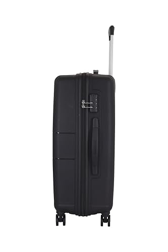 Kamiliant Polypropylene KAM Hard Shell Wheels Double Spinner Suitcase Might DW SP6 Black,Medium