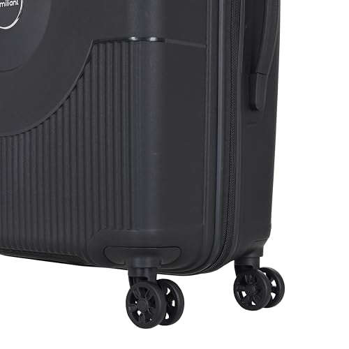 Kamiliant Polypropylene KAM Hard Shell Wheels Double Spinner Suitcase Might DW SP6 Black,Medium