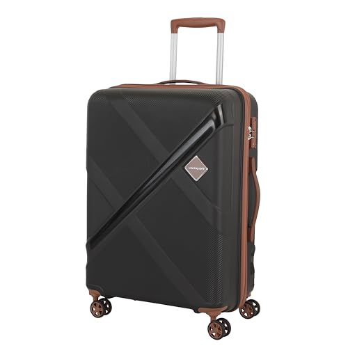 Kamiliant Polypropylene KAM Double Spinner Wheels Hard Shell Suitcase Falcon DLX SP55TSA Black,Small,