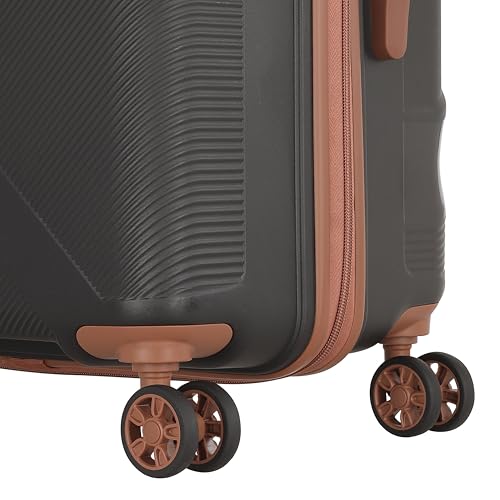 Kamiliant Polypropylene KAM Double Spinner Wheels Hard Shell Suitcase Falcon DLX SP55TSA Black,Small,