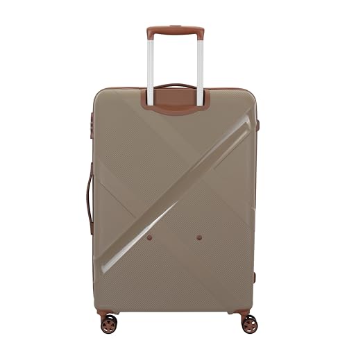 Kamiliant Polypropylene KAM Double Spinner Wheels Hard Shell Suitcase Falcon DLX SP55TSA Beige,Small,