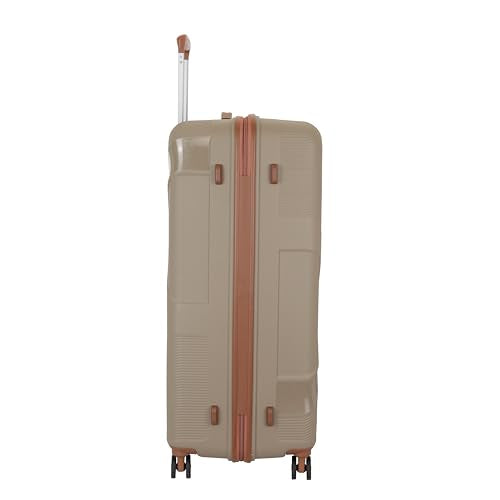 Kamiliant Polypropylene KAM Double Spinner Wheels Hard Shell Suitcase Falcon DLX SP55TSA Beige,Small,