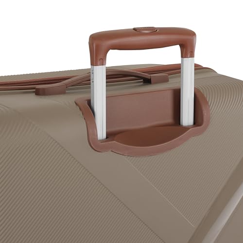 Kamiliant Polypropylene KAM Double Spinner Wheels Hard Shell Suitcase Falcon DLX SP55TSA Beige,Small,