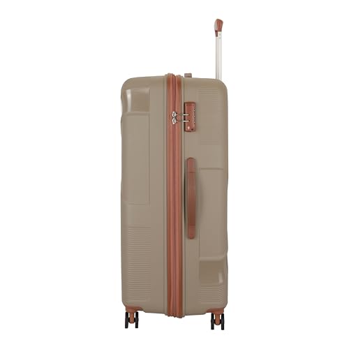 Kamiliant Polypropylene KAM Double Spinner Wheels Hard Shell Suitcase Falcon DLX SP55TSA Beige,Small,