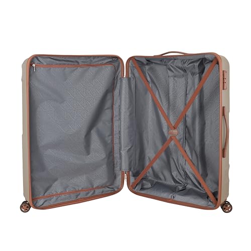 Kamiliant by American Tourister Falcon DLX Medium with TSA Lock & Wheel & Internal Organiser, Hard PP Check-in Suitcase for Travel/Trolley Bag with Double Wheel- Beige