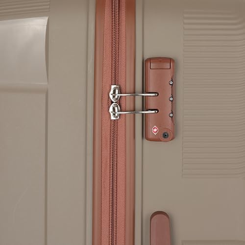 Kamiliant by American Tourister Falcon DLX Medium with TSA Lock & Wheel & Internal Organiser, Hard PP Check-in Suitcase for Travel/Trolley Bag with Double Wheel- Beige