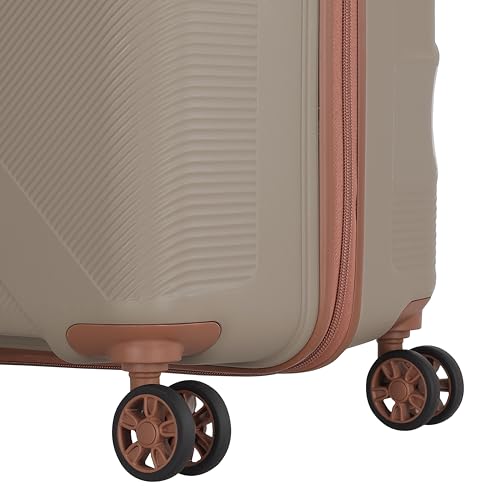 Kamiliant Polypropylene KAM Double Spinner Wheels Hard Shell Suitcase Falcon DLX SP79TSA Beige,Large,