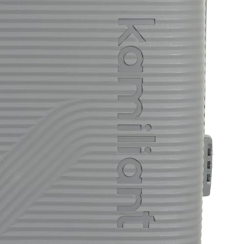 Kamiliant 3PC KAM Double Spinner Wheels Hard Shell Suitcase Nexus DW Set Light Gry,Grey, Small, Medium and Large,