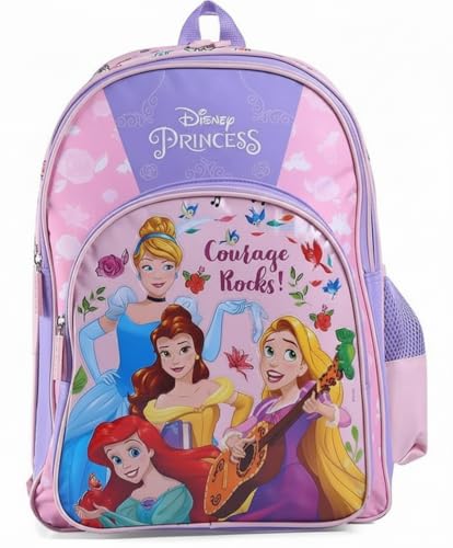 STRIDERS Disney Princess School Bag for Kids | Stylish Lightweight Durable Backpack | Padded Comfortable Straps & Spacious Compartments | Ideal for School & Travel | 14 inches