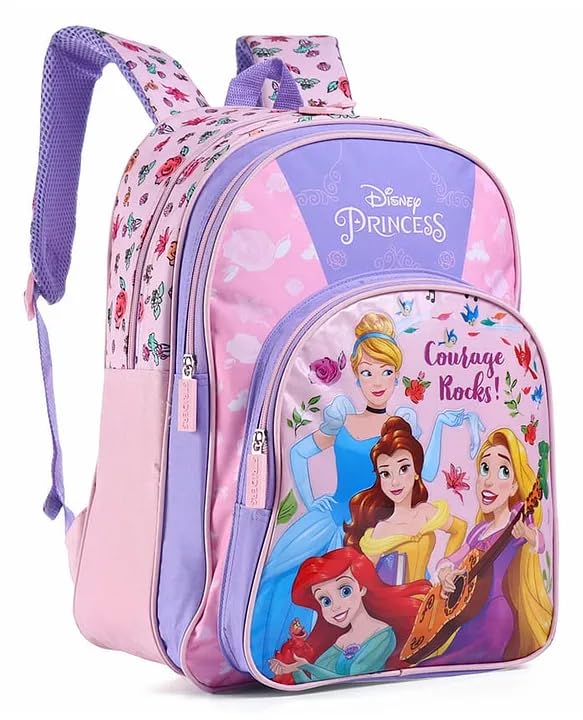 STRIDERS Disney Princess School Bag for Kids | Stylish Lightweight Durable Backpack | Padded Comfortable Straps & Spacious Compartments | Ideal for School & Travel | 14 inches