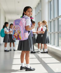 STRIDERS Disney Princess School Bag for Kids | Stylish Lightweight Durable Backpack | Padded Comfortable Straps & Spacious Compartments | Ideal for School & Travel | 14 inches