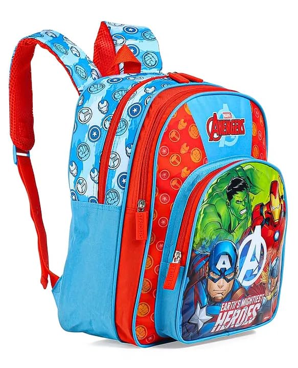 STRIDERS Avengers School Bag for Kids | Lightweight Durable Backpack | Padded Comfortable Straps & Spacious Compartments | Ideal for Preschool Kindergarten & Early Learners | 14 inches