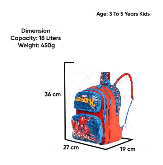 STRIDERS Spider-Man Dynamic School Backpack for Kids  Lightweight, Durable Backpack with Padded Comfortable Straps & Spacious Compartments  Ready for Adventure  Age 6 Years  14 inches