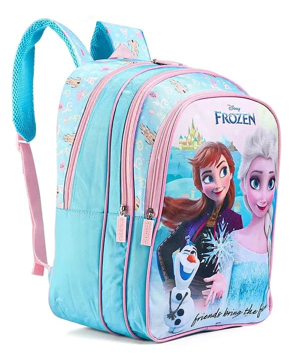 STRIDERS Frozen School Backpack for Kids | Lightweight Durable Backpack | Padded Comfortable Straps & Sparkling Elsa & Anna Design | Spacious Compartments for School Essentials | 1 inches
