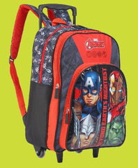 STRIDERS Avengers Kids Trolley School Bag | 16-Inch | Durable Backpack with Wheels | Spacious Compartments | Padded Straps | Perfect for School & Trips