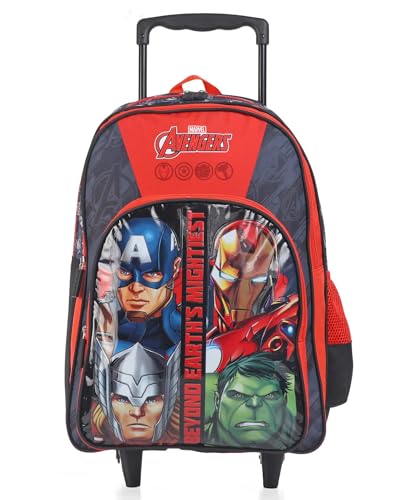 STRIDERS Avengers Kids Trolley School Bag | 16-Inch | Durable Backpack with Wheels | Spacious Compartments | Padded Straps | Perfect for School & Trips