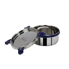PDDFALCON Food Grade Certified Stainless Steel Eco Nxt Airtight Storage Container With Extra Clamp, Blue (550Ml) With 100% Leakproof With BIS Certified, Jindal Seal & Made In India