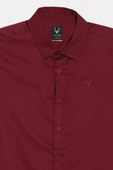 Allen Solly Boy's Solid Slim Fit Shirt (ABSFOSLFX87023_Maroon