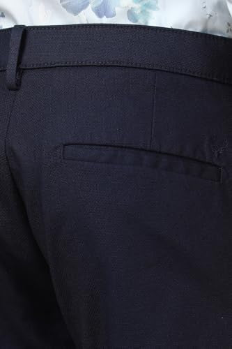 Allen Solly Men's Slim Casual Pants (ASTFQSRFH13913_Navy