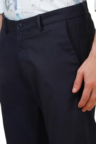 Allen Solly Men's Slim Casual Pants (ASTFQSRFH13913_Navy