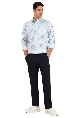 Allen Solly Men's Slim Casual Pants (ASTFQSRFH13913_Navy