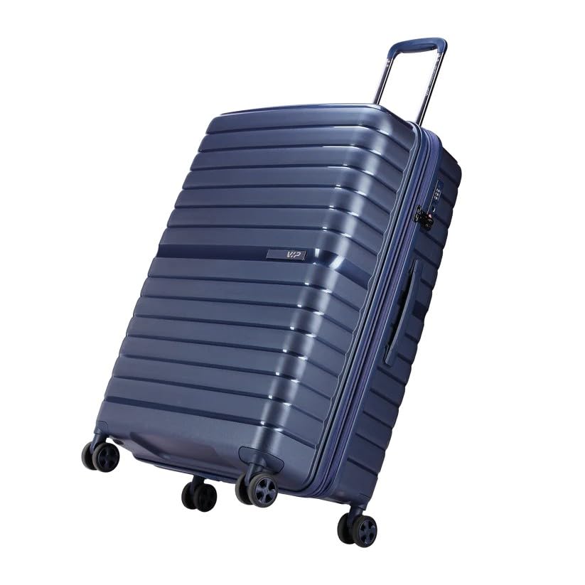 VIP Lightweight Polypropelyne Wheels Multistage Trolley,TSA Lock with Organizer,Elegent Pinstripe Design Luggage Bag with 5 Years International Warranty.