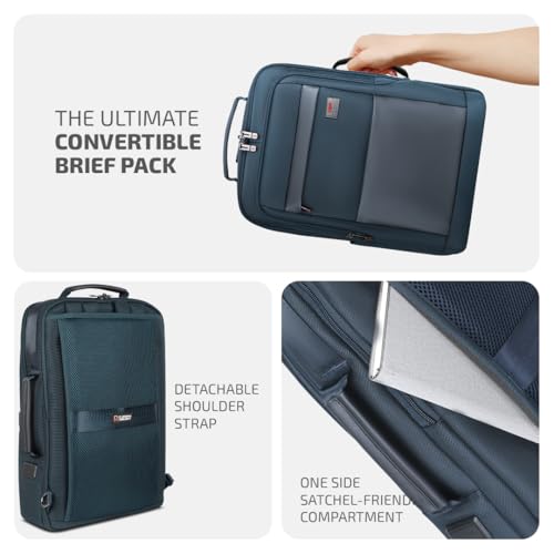 VIP Legacy 17 Inch Convertible Laptop Backpack 30L + 5L Expandable | Water-Resistant with USB Charging Port | Padded Laptop Sleeve, 3 Compartments | Office & Travel Backpack for Men & Women