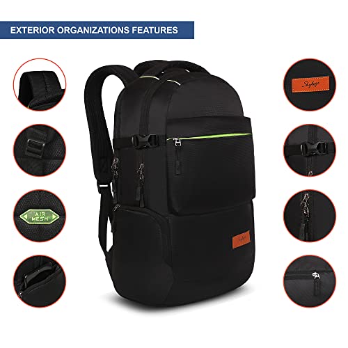 Skybags Unisex Black Ciaz Dobby Adjustable Strap 25L Backpacks