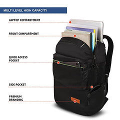 Skybags Unisex Black Ciaz Dobby Adjustable Strap 25L Backpacks