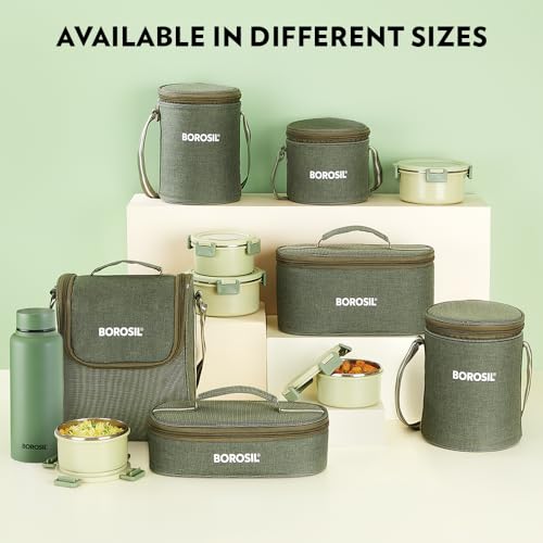 Borosil Household Lunch Box Steel Glory Green Lb