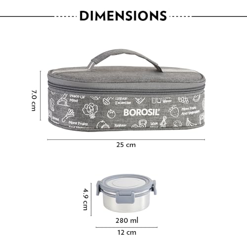 Borosil Household Lunch Box Steel S/2 Slate