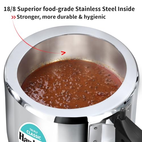 Hawkins Triply 3 Litre Classic Pressure Cooker, Triply Stainless Steel Induction Inner Lid & Tall Design Cooker, Silver (SSTCL3T)
