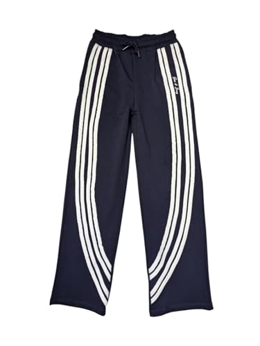 Gini and Jony Girls Navy Blue Stripes Cotton Elasticated Track Pant 4-5 Years
