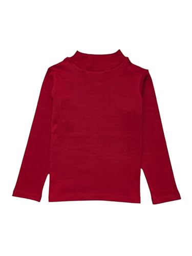 Gini and Jony Girls Red Solid Cotton Full Sleeves Skivvy 18-24 Months