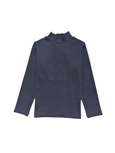 Gini and Jony Girls Navy Blue Solid Cotton Full Sleeves Skivvy 18-24 Months