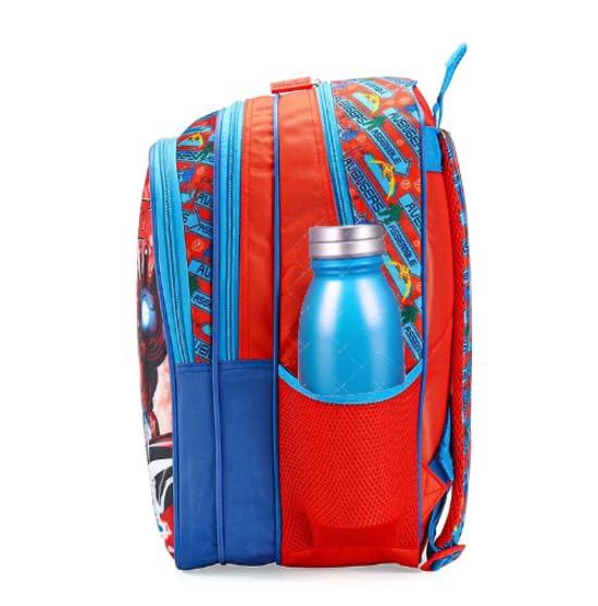 STRIDERS Avengers Superhero School Bag for Kids | Durable Lightweight Backpack | Padded Comfortable Straps & Spacious Compartments | Ideal for School & Play | Age 6 | 16 inches