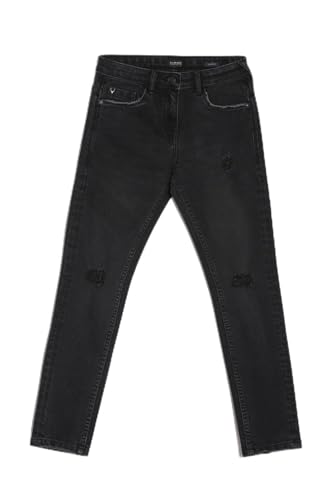 Allen Solly Girl's Slim Jeans (AGDNESLFM78609_Black
