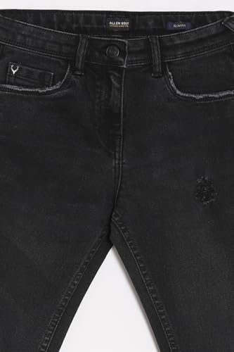 Allen Solly Girl's Slim Jeans (AGDNESLFM78609_Black