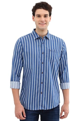 Allen Solly Men's Regular Fit Shirt (ALSFACUF329008_Blue