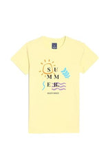 Boys Yellow Regular Fit Graphic Print Crew Neck T-Shirt