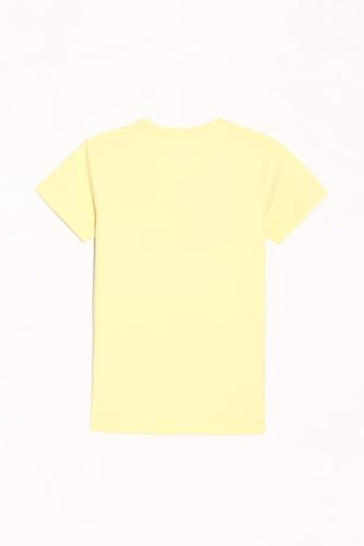 Boys Yellow Regular Fit Graphic Print Crew Neck T-Shirt