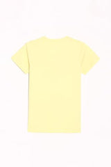 Boys Yellow Regular Fit Graphic Print Crew Neck T-Shirt