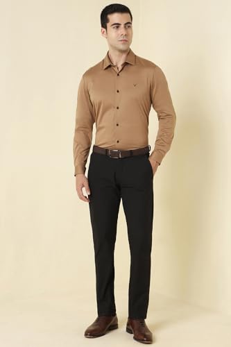 Allen Solly Men's Solid Slim Fit Shirt (ASSFMKTPP67185_Brown
