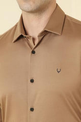 Allen Solly Men's Solid Slim Fit Shirt (ASSFMKTPP67185_Brown