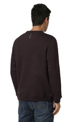 Van Heusen Men Brown Solid Crew Neck Sweatshirt