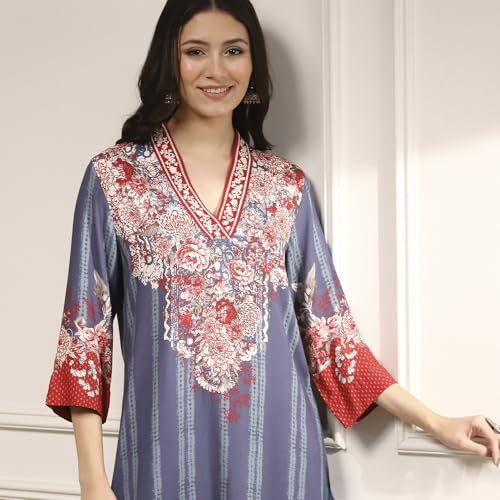 Biba Women's Rayon Kurta Bottom Dupatta