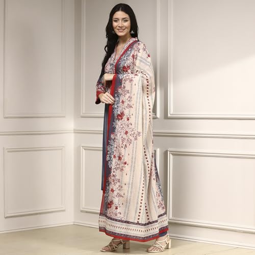 Biba Women's Rayon Kurta Bottom Dupatta