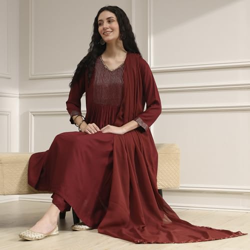 Biba Women's Rayon Kurta Set